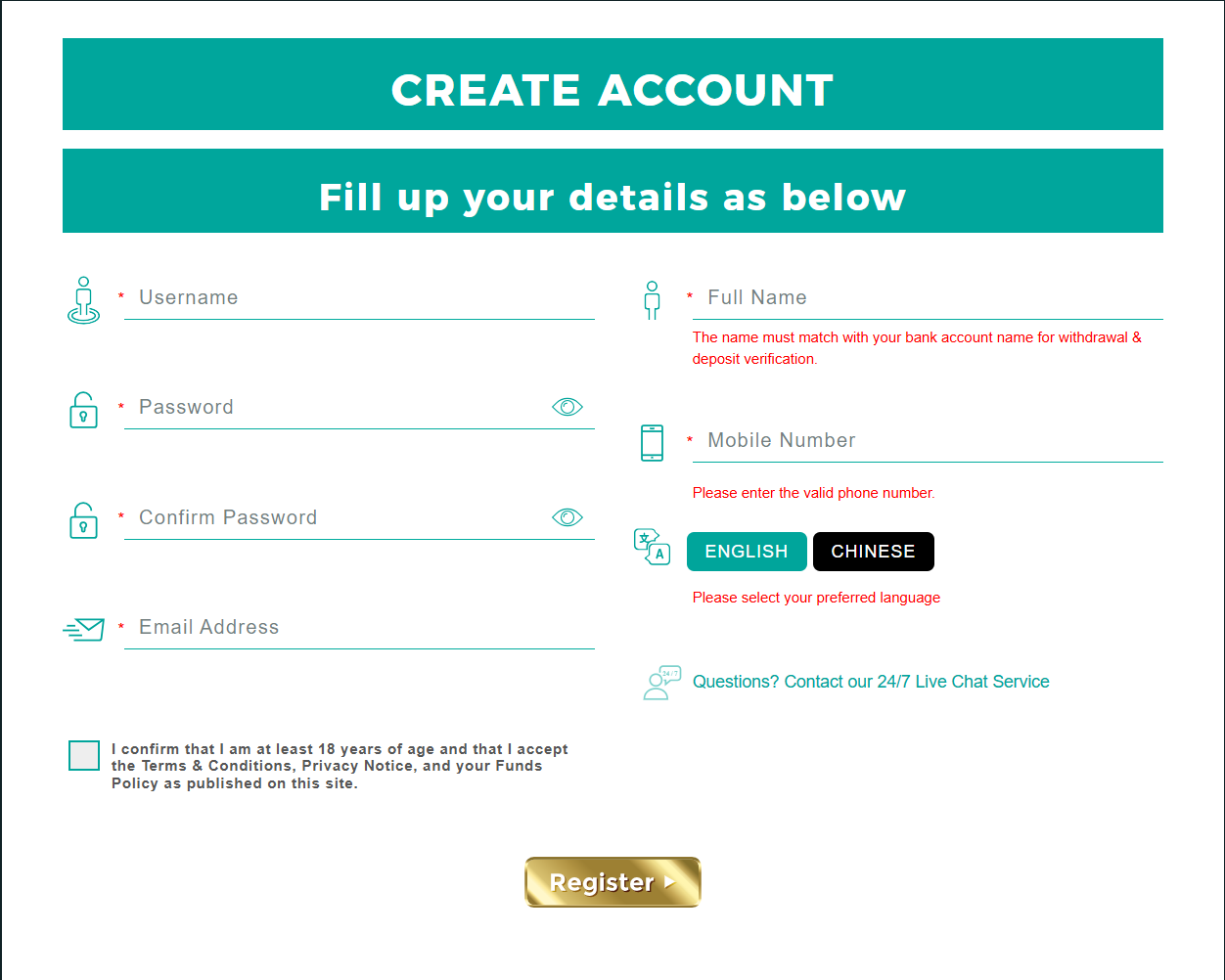 WinClub88 registration
